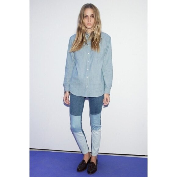 Frame Denim | Le Skinny Colorblock Denim Jeans in Hayden - Picture 2 of 8